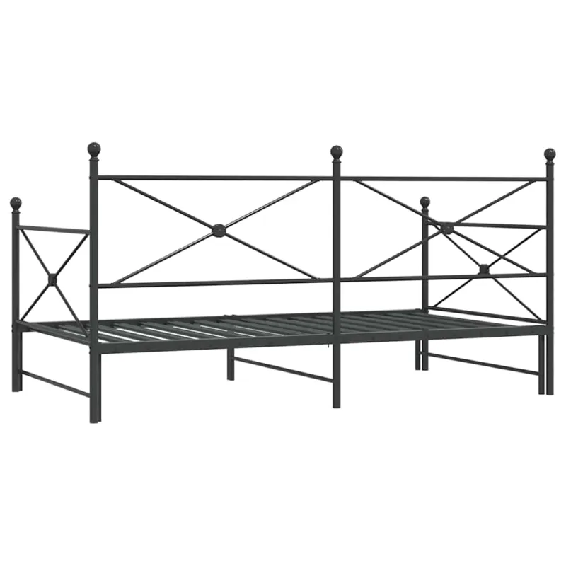 kušetė su kušete be čiužinio Juodas 107x203 cm Plienas