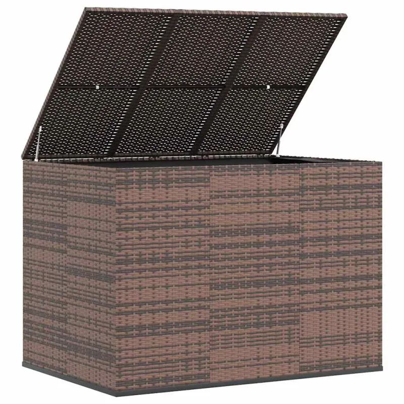 Sodo dėžė pagalvėlėms, ruda, 145x100x103cm, PE ratanas