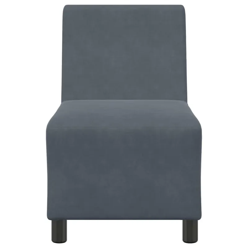 Modulinė sofa be porankių, tamsiai pilka, 55 cm, aksomas