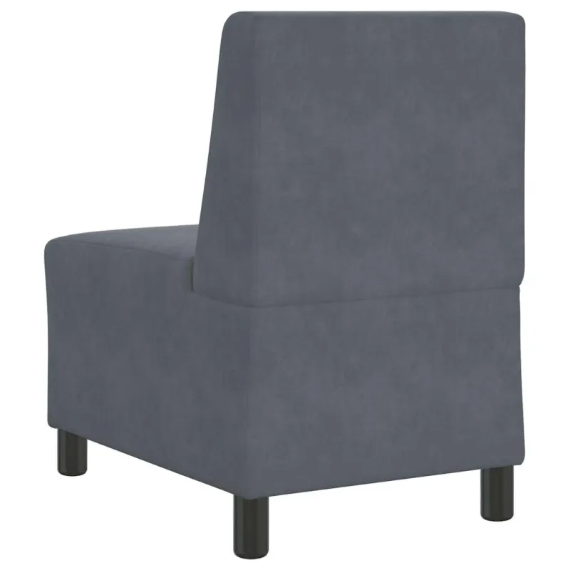 Modulinė sofa be porankių, tamsiai pilka, 55 cm, aksomas