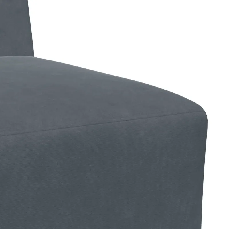 Modulinė sofa be porankių, tamsiai pilka, 55 cm, aksomas