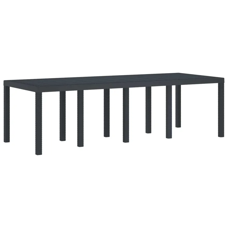 Sodo stalas Antracitas 250 x 100 x 73 cm poliratanas