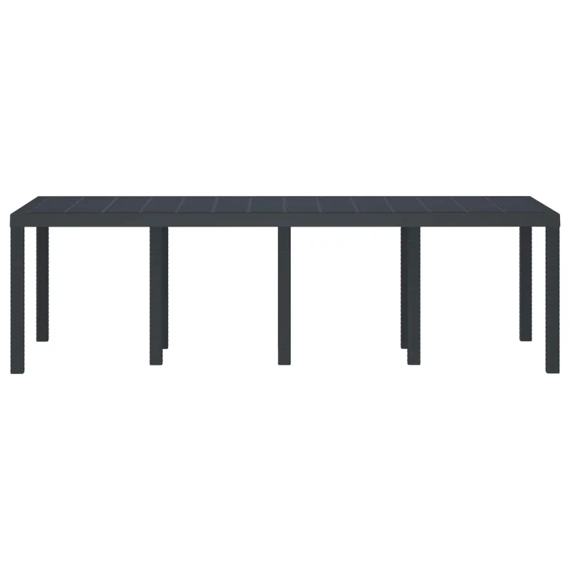 Sodo stalas Antracitas 250 x 100 x 73 cm poliratanas