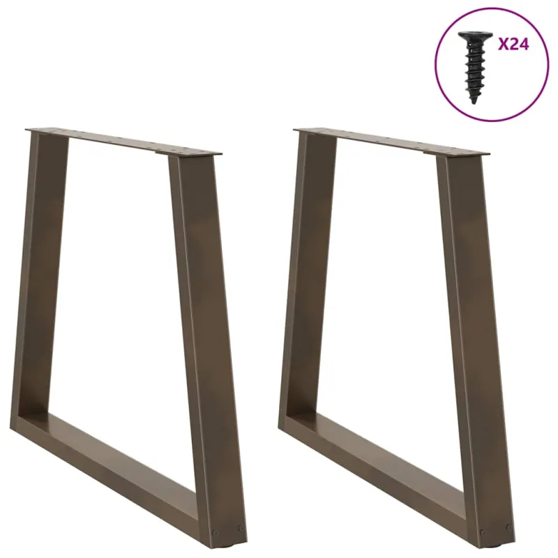 Valgomojo stalo kojelės, V formos, 2 vnt., natūralus plienas, 80x(72-73,3) cm, plienas