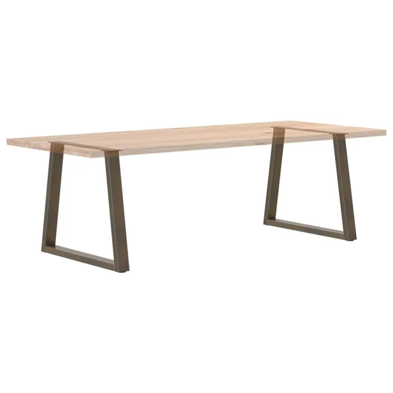 Valgomojo stalo kojelės, V formos, 2 vnt., natūralus plienas, 80x(72-73,3) cm, plienas