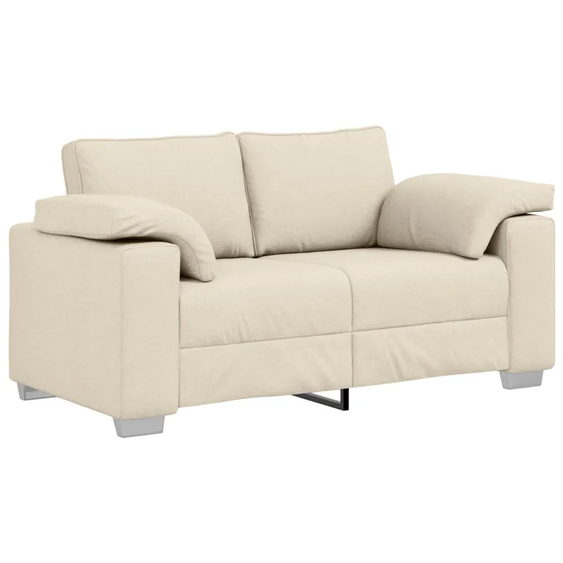 Sofa 3 pcs Smėlio 219 x 80 x 82 cm Lino mišinio audinys