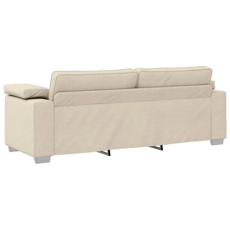 Sofa 3 pcs Smėlio 219 x 80 x 82 cm Lino mišinio audinys