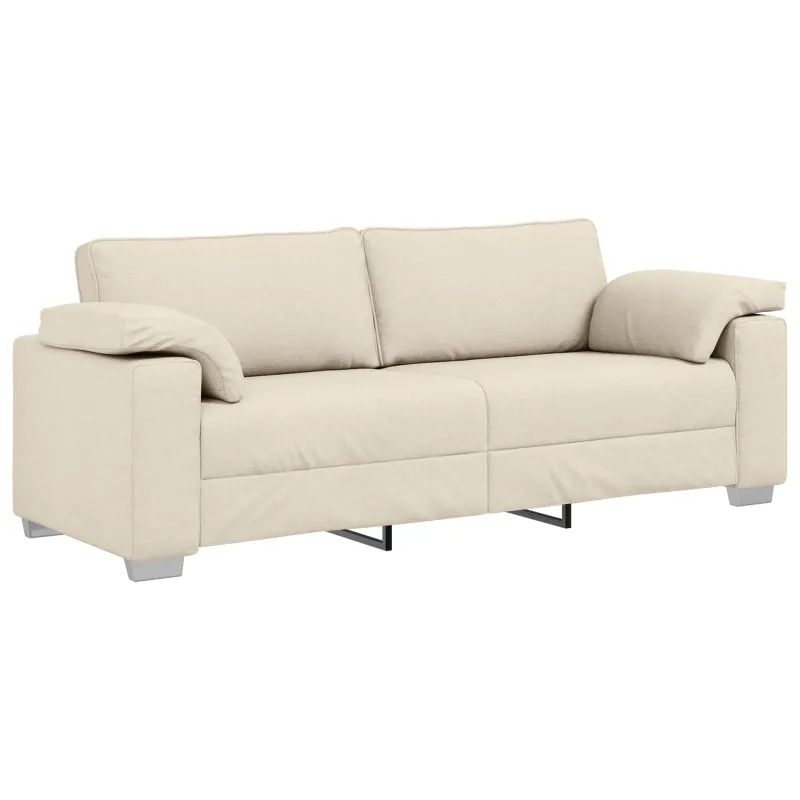 Sofa 2 pcs Smėlio 219 x 80 x 82 cm Lino mišinio audinys