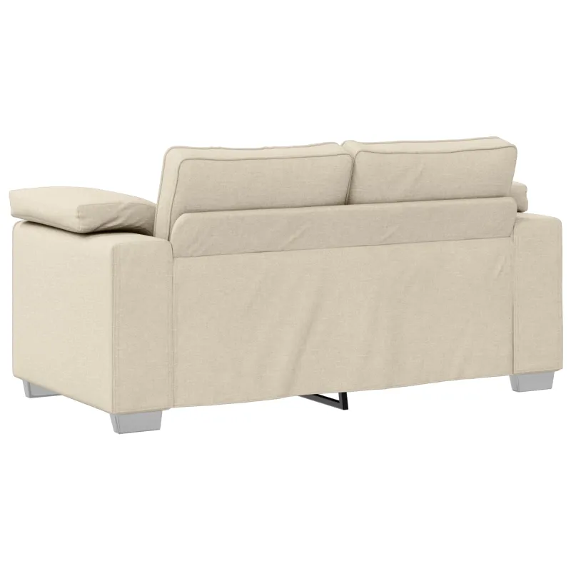 Sofa 2 pcs Smėlio 219 x 80 x 82 cm Lino mišinio audinys