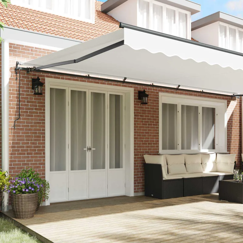Ištraukiama markizė Balta 600 × 350 cm Audinys ir aliuminis