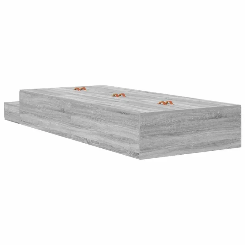 Lova su daiktų laikymo vieta su stalčių Pilkas Sonoma 90 cm