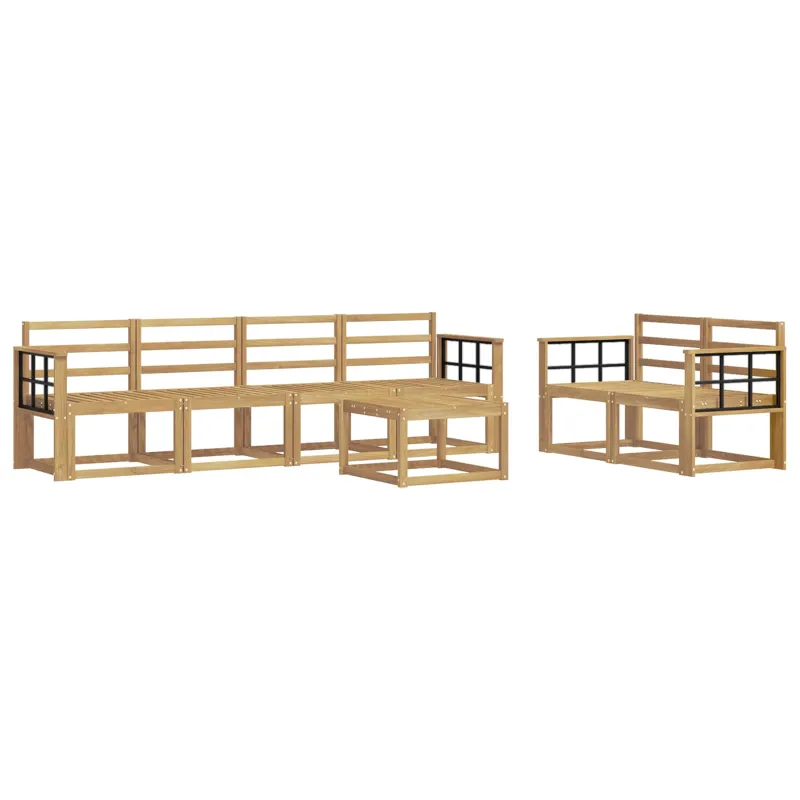 Lauko sofos komplektas 7 pcs Balta 59 x 59 x 37 cm