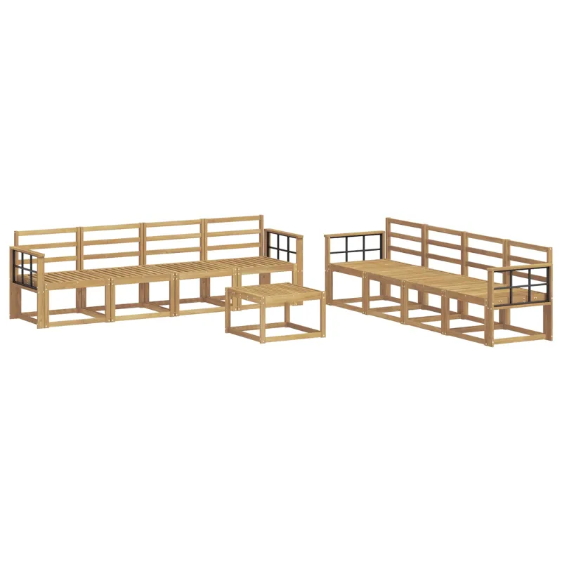 Lauko sofos komplektas 9 pcs Balta 59 x 59 x 37 cm