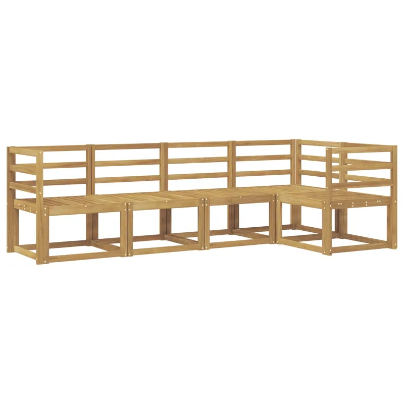Lauko sofos komplektas 5 pcs Balta Kietos akacijos mediena
