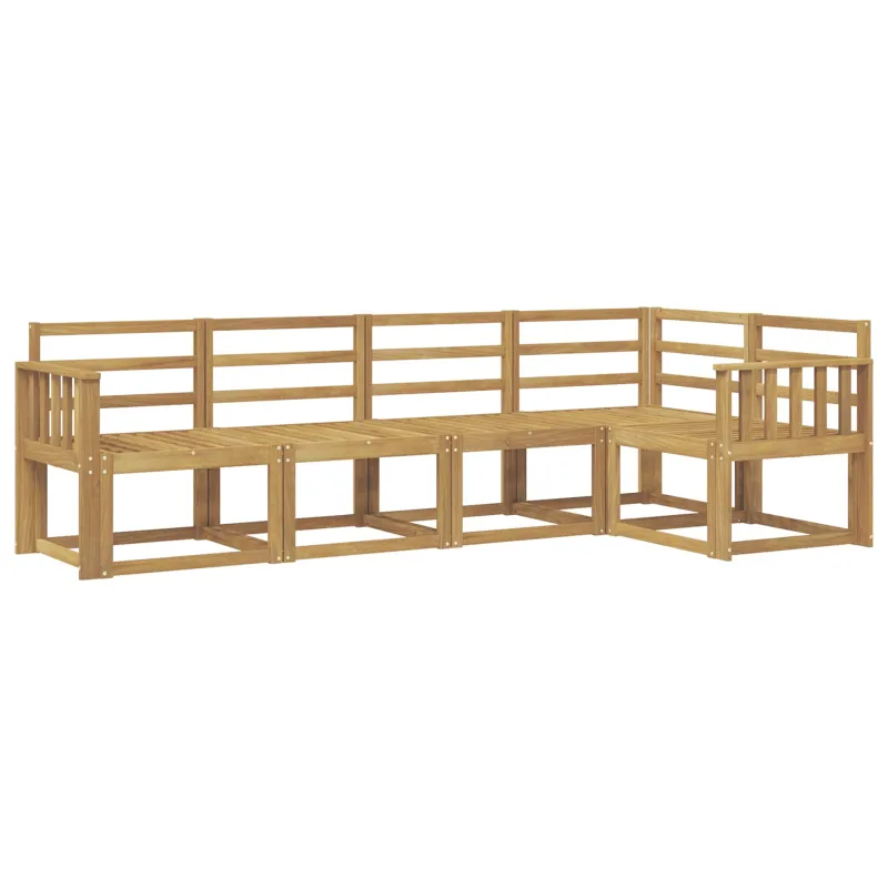 Lauko sofos komplektas 5 pcs Balta Kietos akacijos mediena
