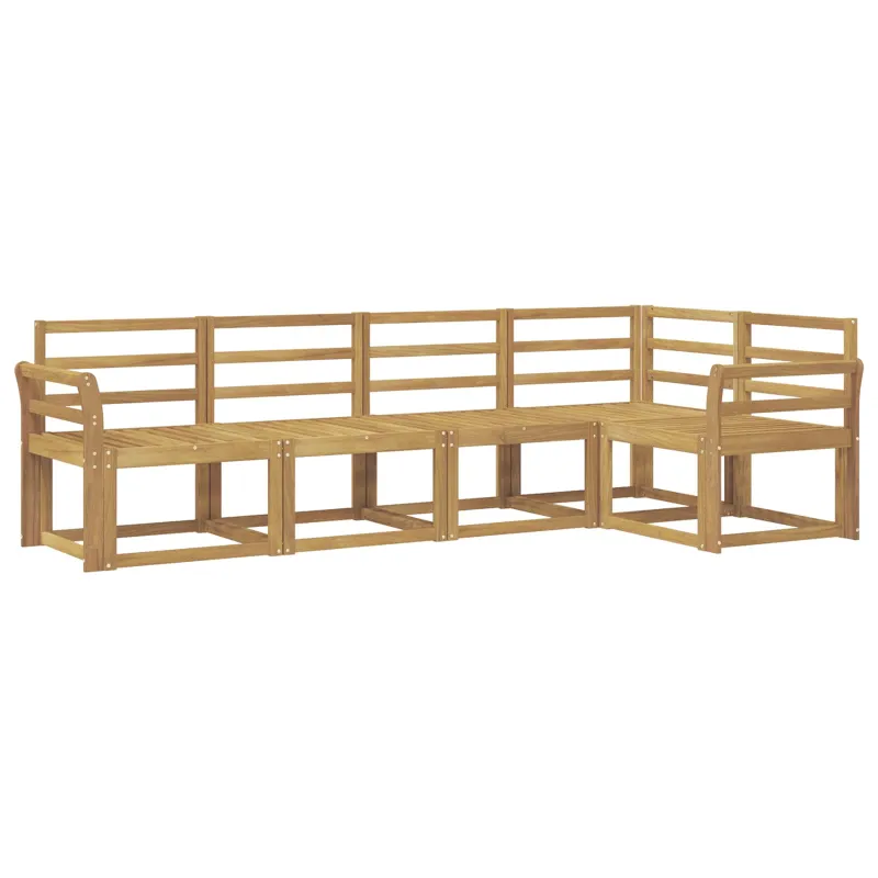 Lauko sofos komplektas 5 pcs Balta Kietos akacijos mediena