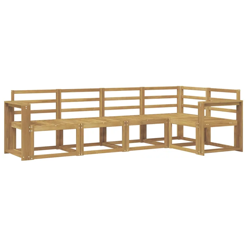 Lauko sofos komplektas 5 pcs Balta Kietos akacijos mediena