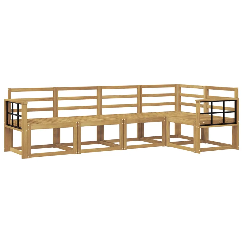 Lauko sofos komplektas 5 pcs Balta Kietos akacijos mediena