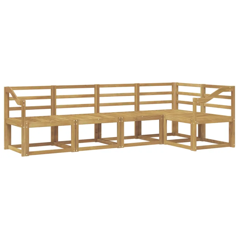 Lauko sofos komplektas 5 pcs Balta Kietos akacijos mediena