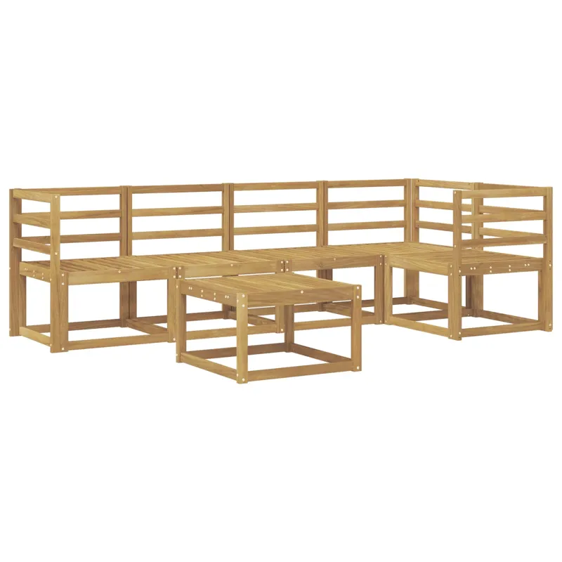 Lauko sofos komplektas 6 pcs Balta Kietos akacijos mediena