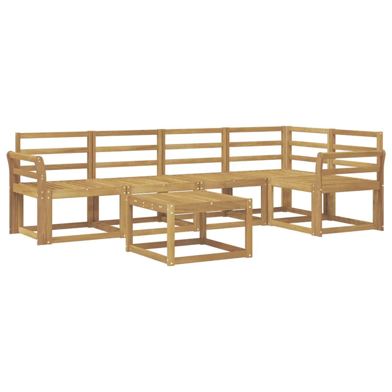 Lauko sofos komplektas 6 pcs Balta Kietos akacijos mediena