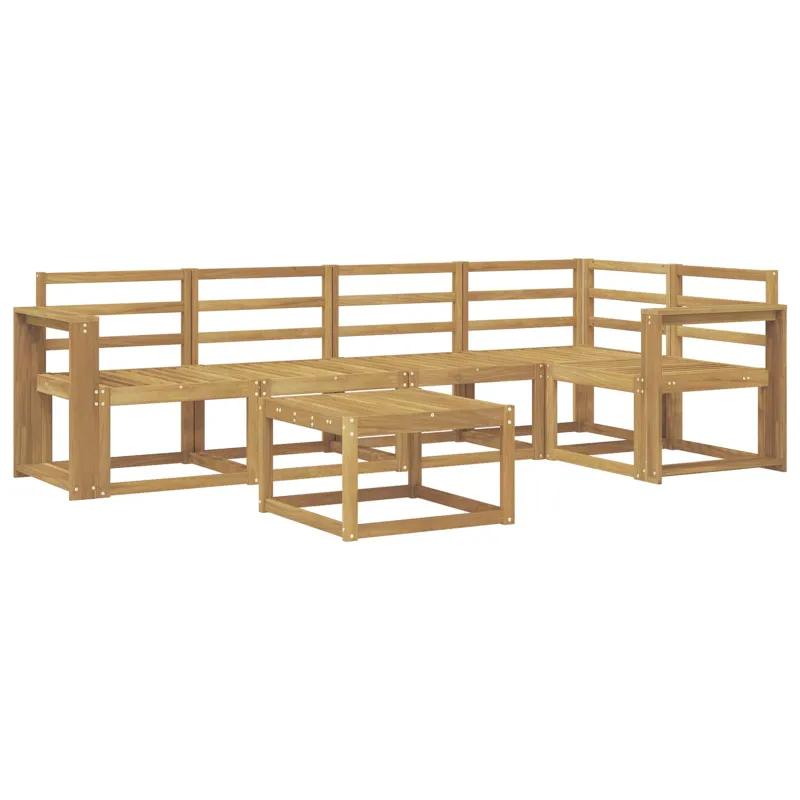 Lauko sofos komplektas 6 pcs Balta Kietos akacijos mediena