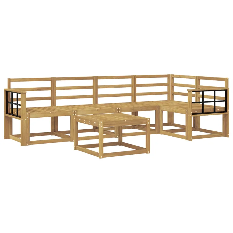 Lauko sofos komplektas 6 pcs Balta Kietos akacijos mediena