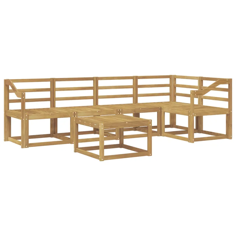 Lauko sofos komplektas 6 pcs Balta Kietos akacijos mediena