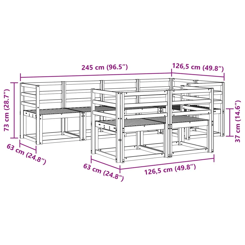 Lauko sofos komplektas 7 pcs