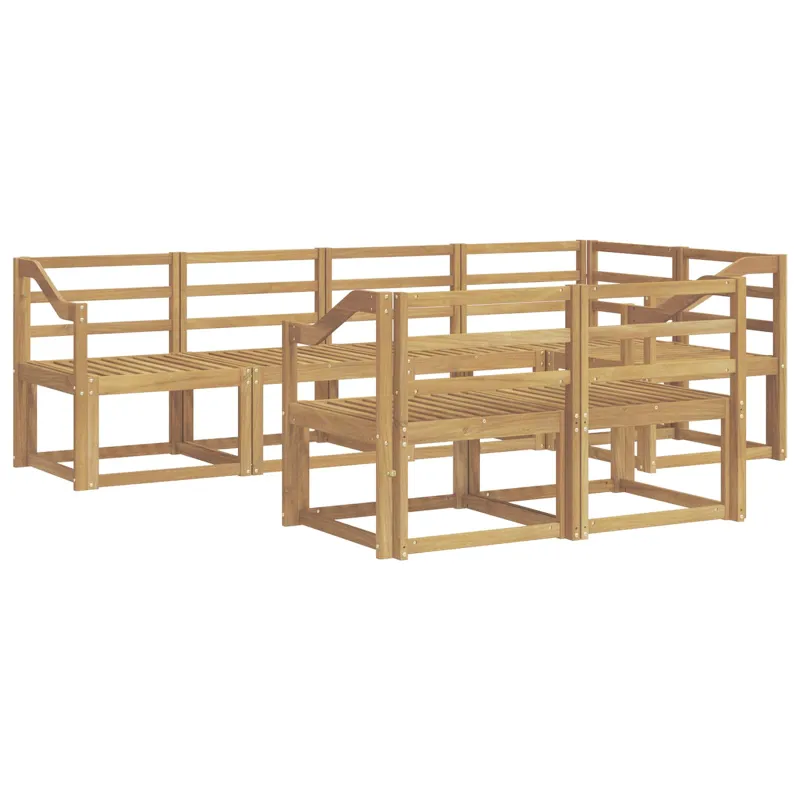 Lauko sofos komplektas 7 pcs Balta Kietos akacijos mediena