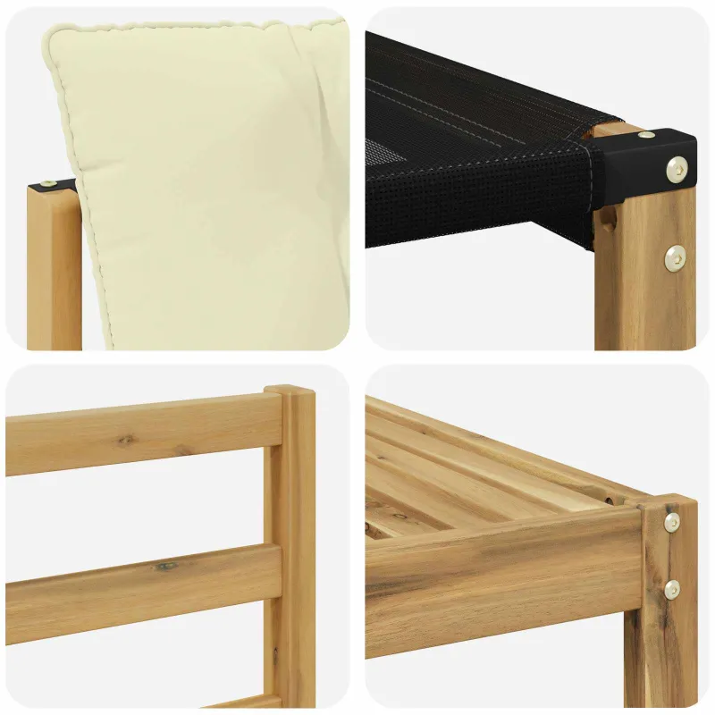 Lauko sofos komplektas 8 pcs Balta ir kreminė