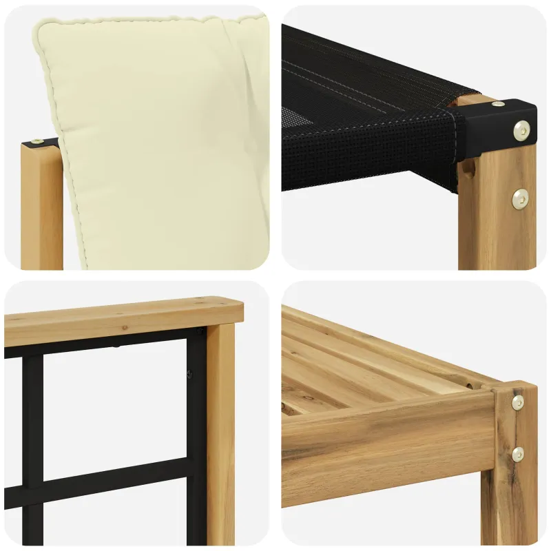 Lauko sofos komplektas 8 pcs Balta ir kreminė