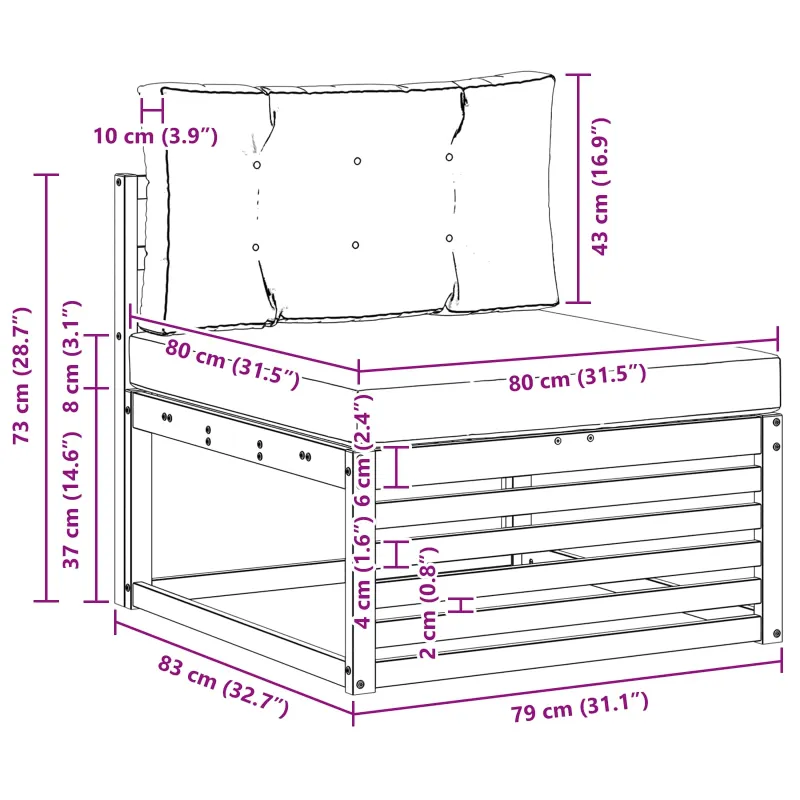 Lauko sofos komplektas 3 pcs Balta ir antracito