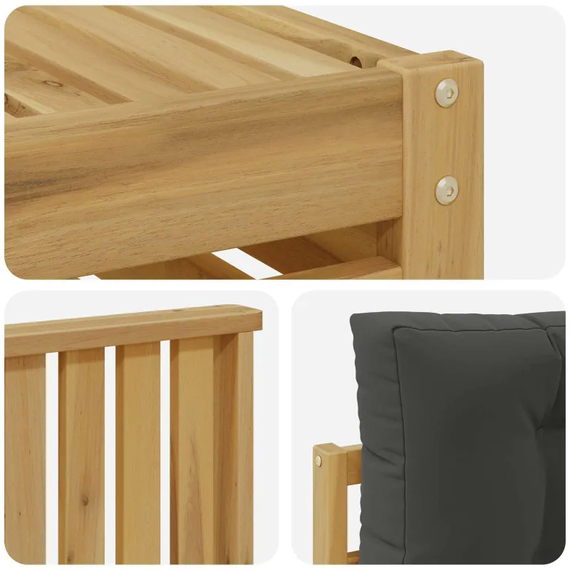 Lauko sofos komplektas 6 pcs Balta ir antracito