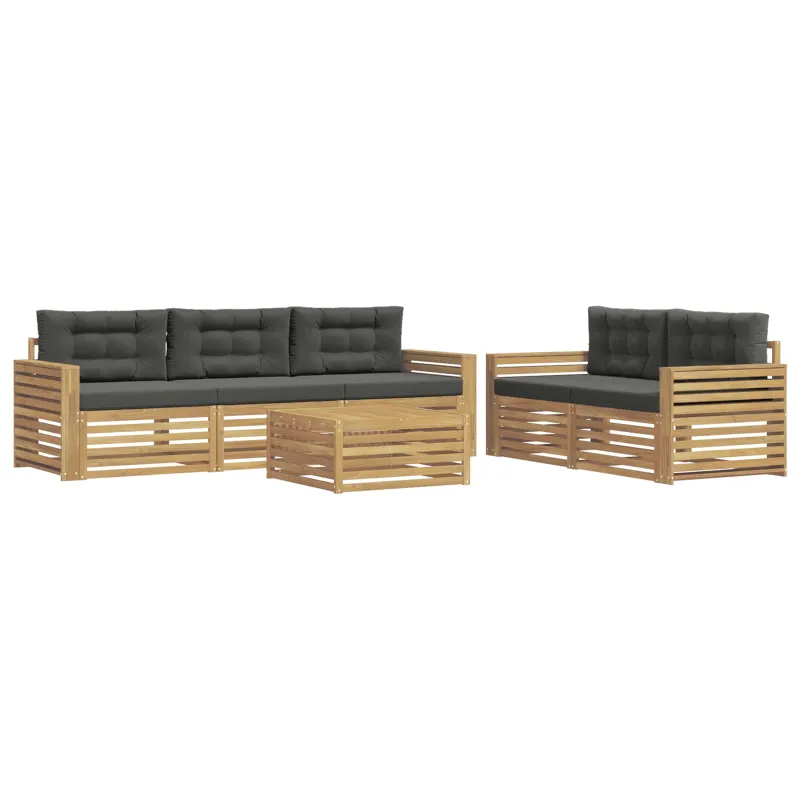 Lauko sofos komplektas 6 pcs Balta ir antracito