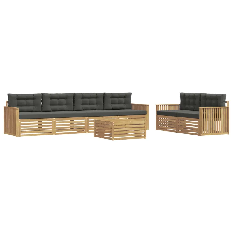 Lauko sofos komplektas 7 pcs Balta ir antracito