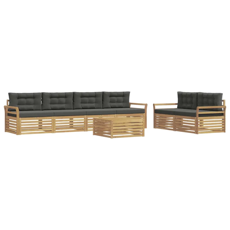 Lauko sofos komplektas 7 pcs Balta ir antracito