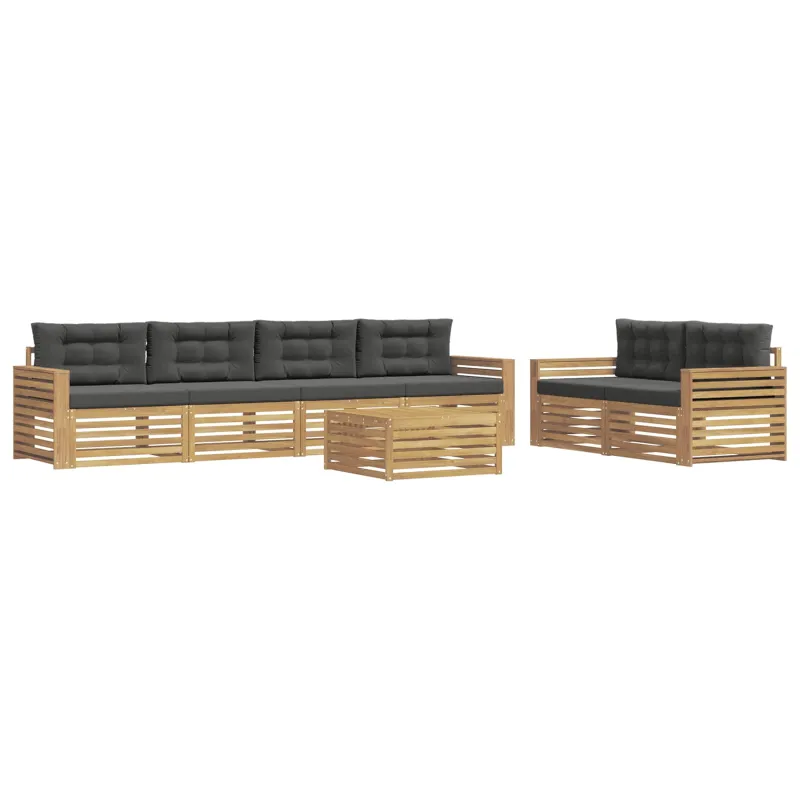 Lauko sofos komplektas 7 pcs Balta ir antracito