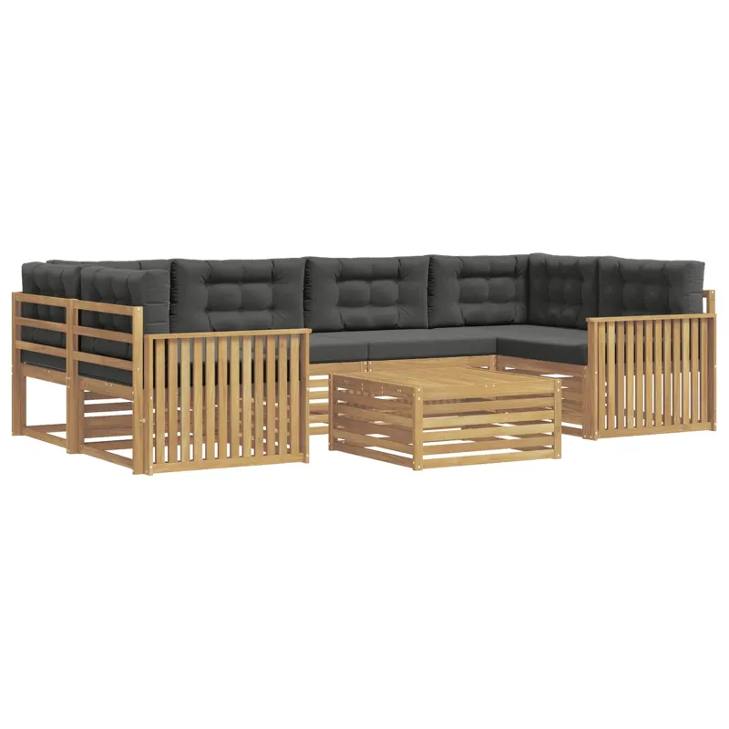 Lauko sofos komplektas 7 pcs Balta ir antracito