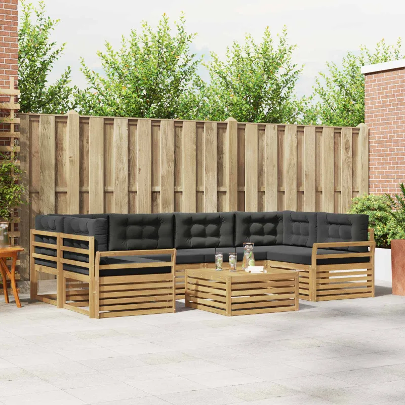 Lauko sofos komplektas 7 pcs Balta ir antracito