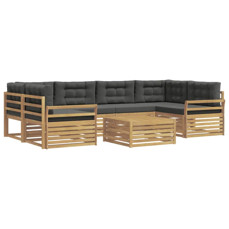 Lauko sofos komplektas 7 pcs Balta ir antracito