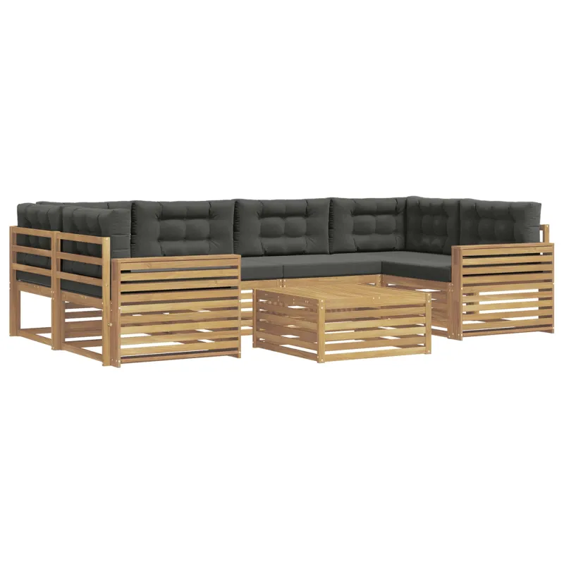 Lauko sofos komplektas 7 pcs Balta ir antracito