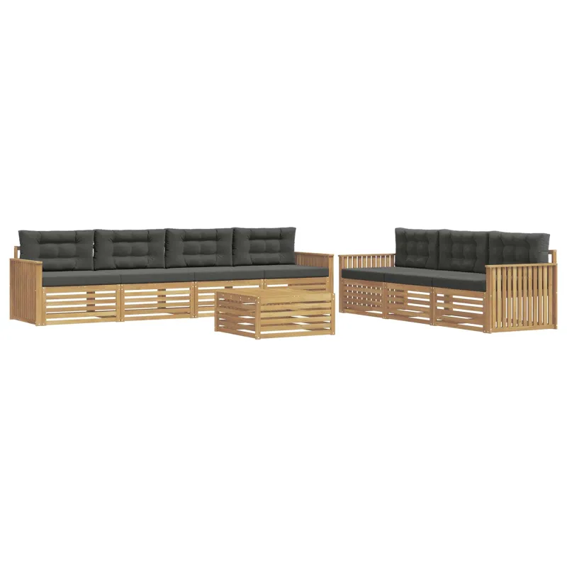 Lauko sofos komplektas 8 pcs Balta ir antracito