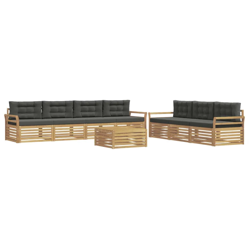Lauko sofos komplektas 8 pcs Balta ir antracito