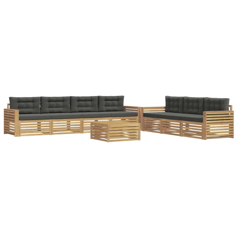 Lauko sofos komplektas 8 pcs Balta ir antracito