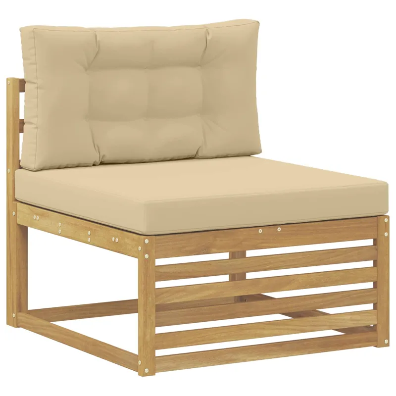 Lauko sofos komplektas 8 pcs Balta ir kreminė
