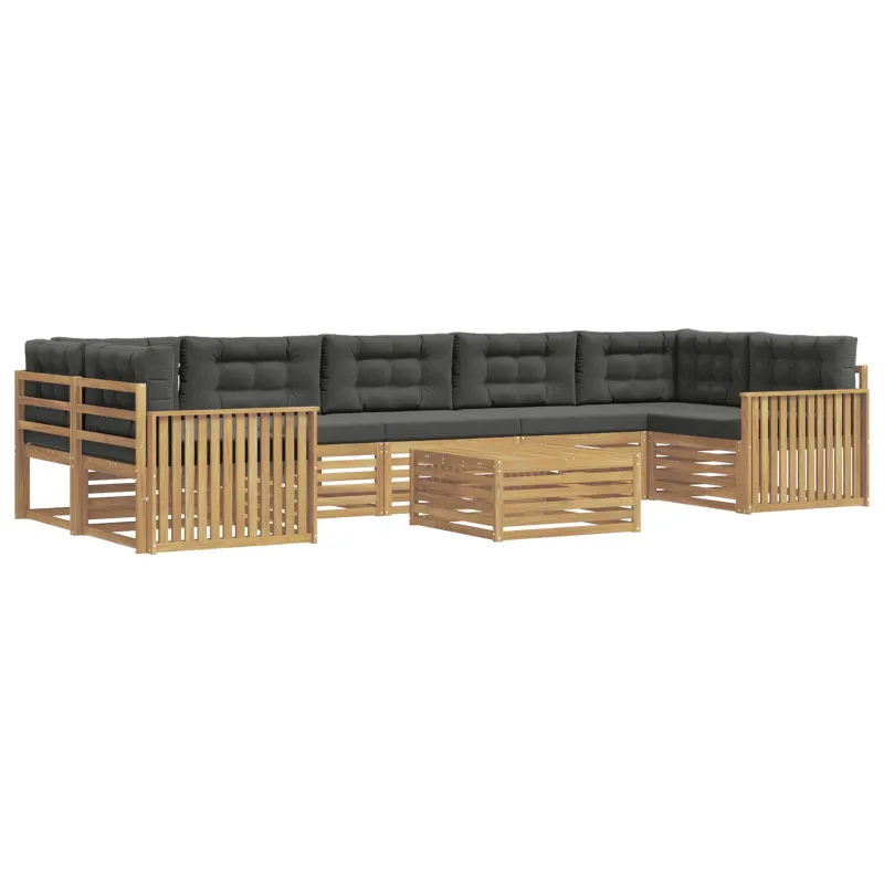 Lauko sofos komplektas 8 pcs Balta ir antracito