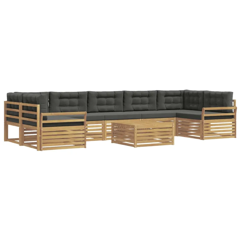 Lauko sofos komplektas 8 pcs Balta ir antracito