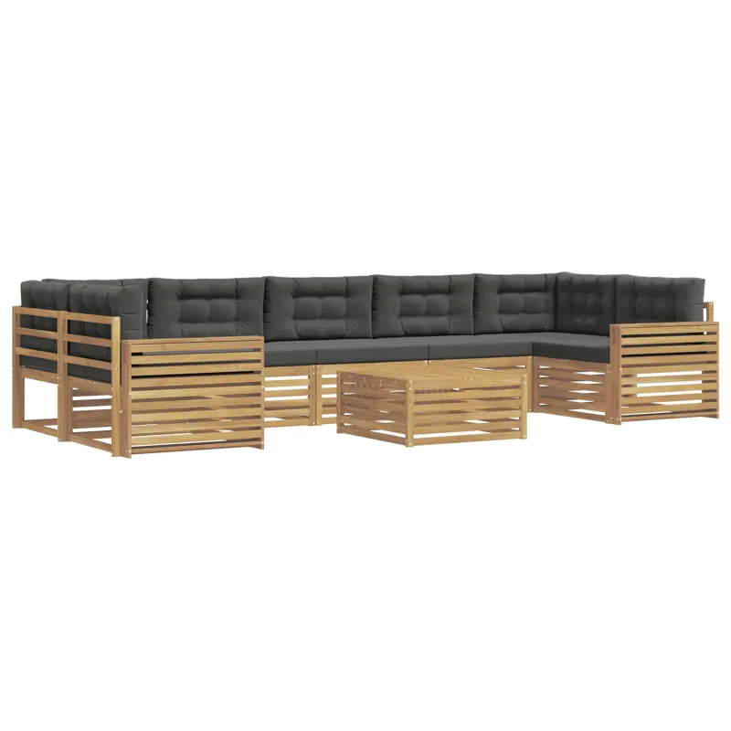 Lauko sofos komplektas 8 pcs Balta ir antracito