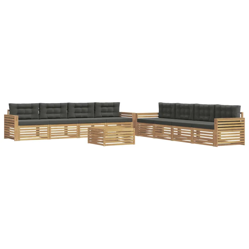Lauko sofos komplektas 9 pcs Balta ir antracito